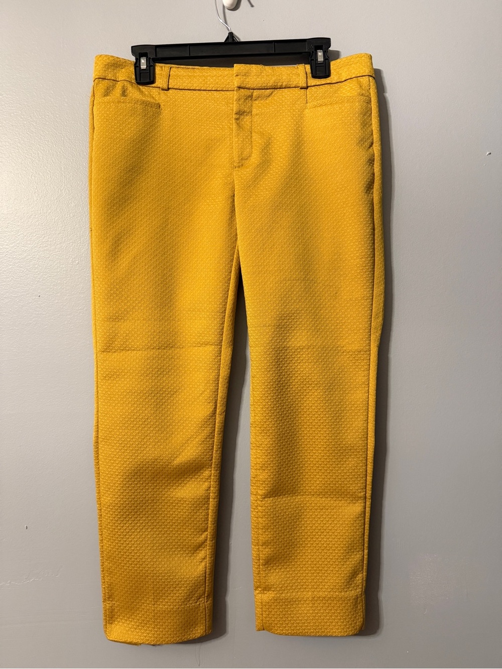 Banana Republic Yellow Textured Sloan Ankle Pants